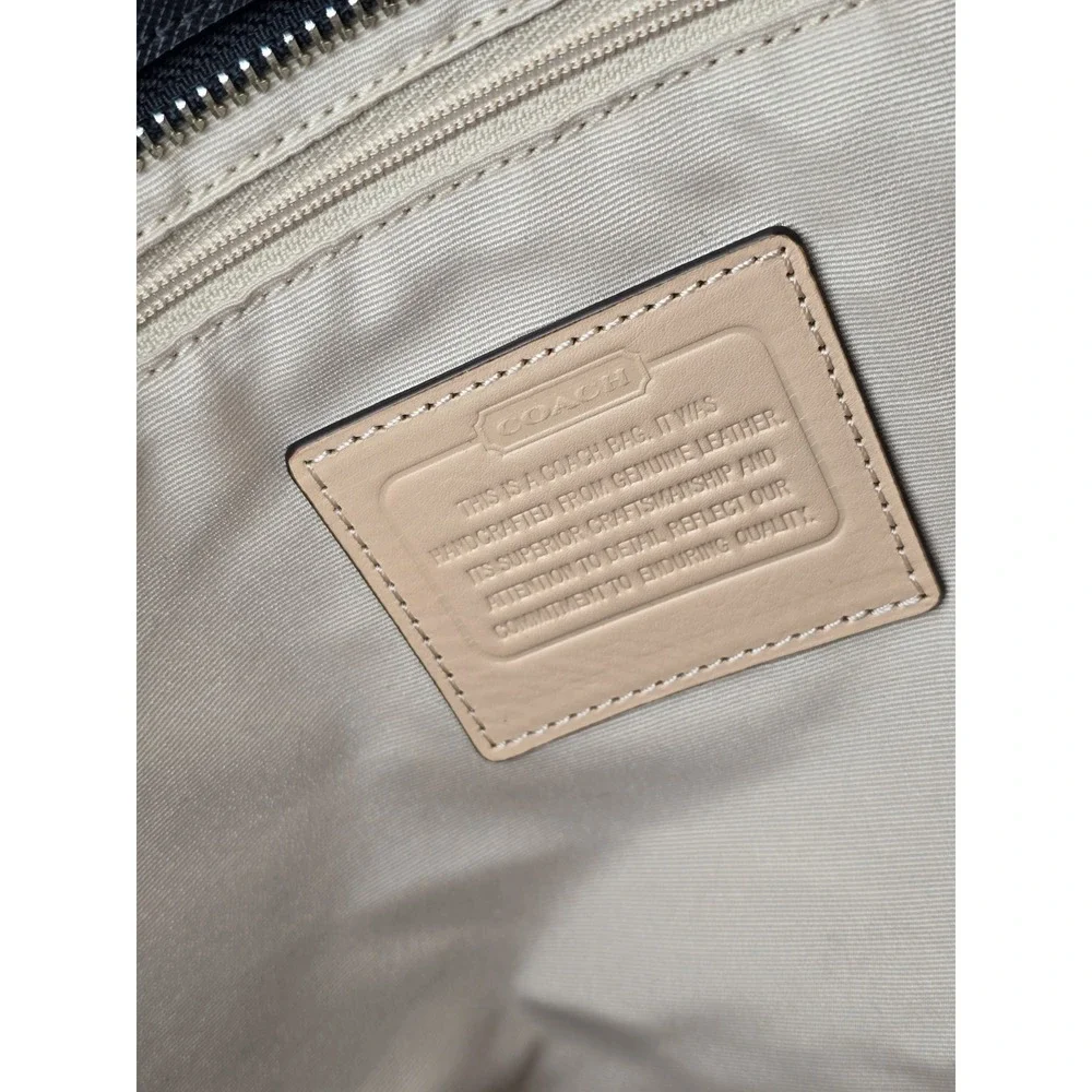 COACH Peyton Leather Zip Top Tote Bag Purse - Black/Silver‎ - SEE PHOTOS